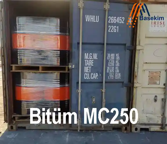 Bitüm MC250 çelik variller içinde sevkiyata hazır