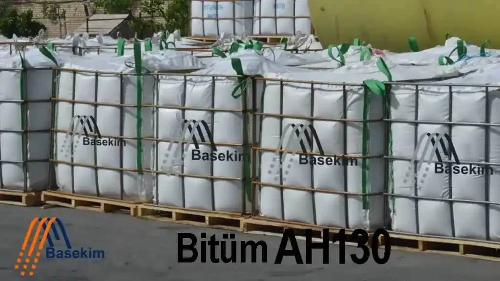 Bitüm AH130 jumbo torbalar içinde paletli olarak sevkiyata hazır bekliyor