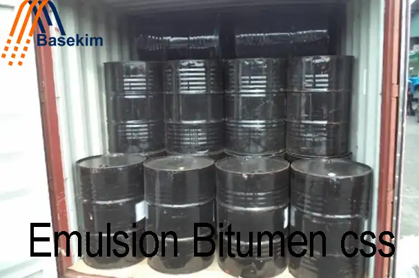 Bitumen CSS emulsion in drums supplied by Basekim for road construction