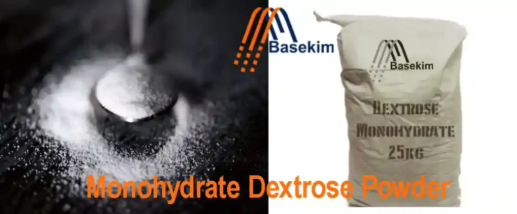 Basekim Monohydrate Dextrose Powder – fine white powder and 25kg industrial bag