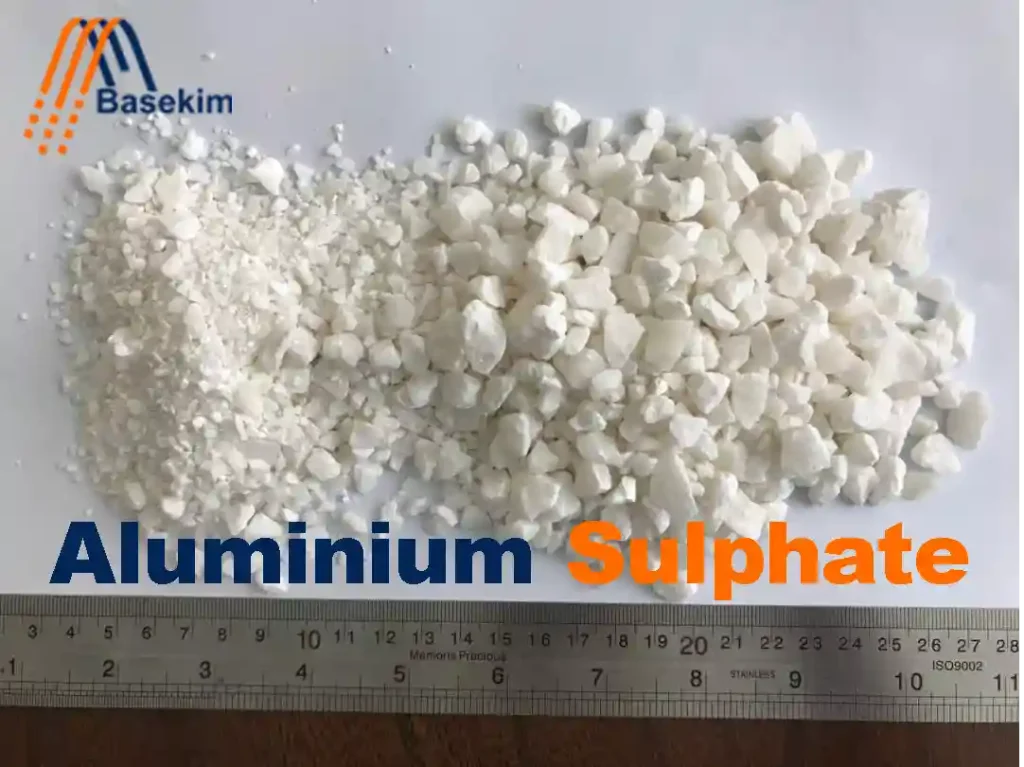 Aluminium Sulphate crystals and granules supplied by Basekim for water treatment and industrial use