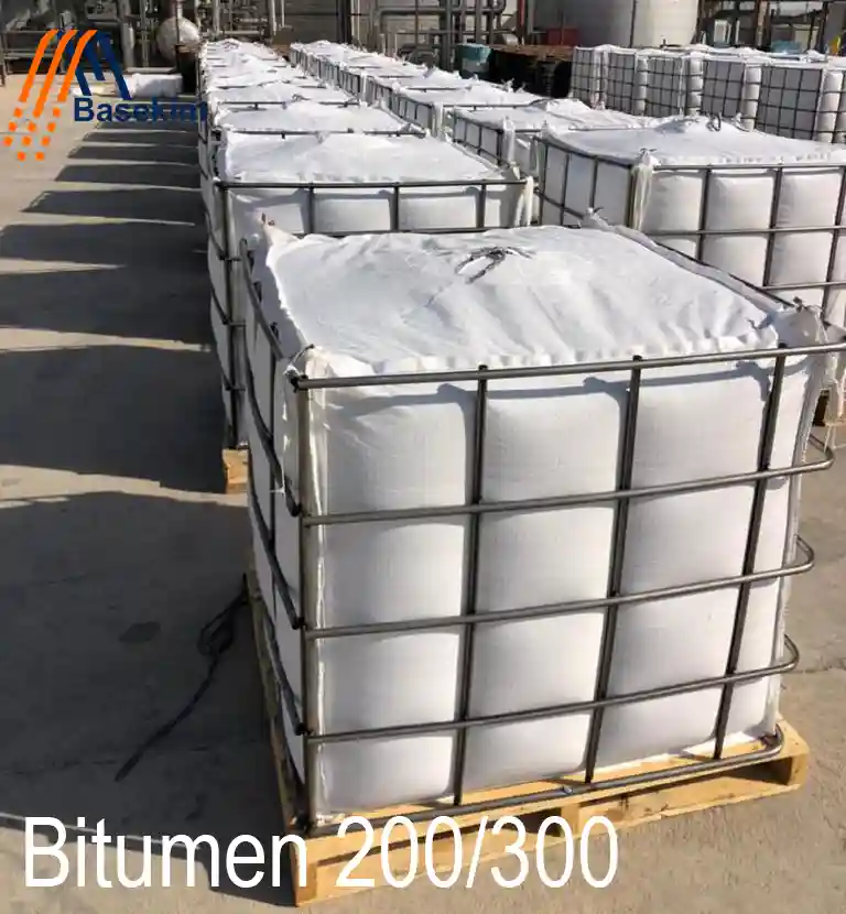 Drums of Bitumen 200/300 stacked for export from Dubai and Turkey