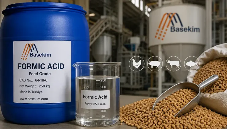 Industrial formic acid used as an antibacterial preservative in advanced livestock feed production