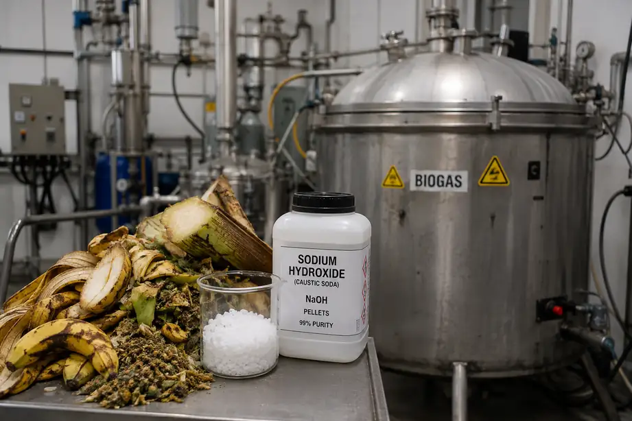 Caustic Soda for Biogas Production